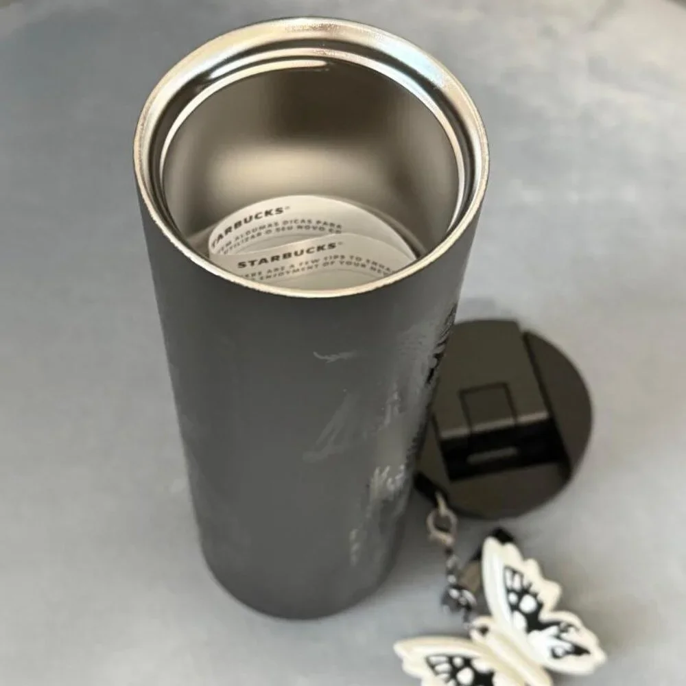 Starbucks Stainless Steel Onyx Tumbler with Moth Charm (16 oz) - Picture 6 of 7